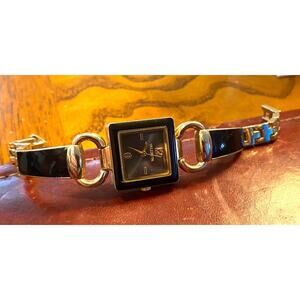 Women's 25mm Gold Tone Valletta Watch, Black Accents